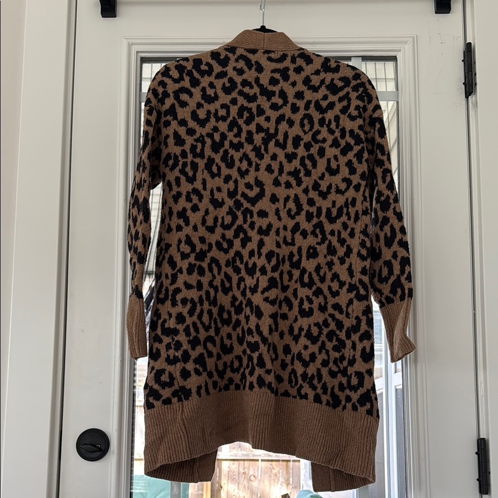 Leopard Print Open Front Cardigan - Picture 10 of 10